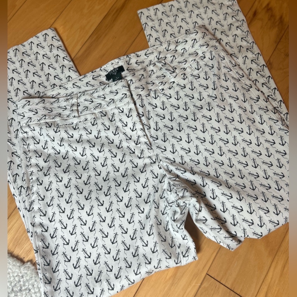 J. Crew White and Black Cropped Ankle Women’s Pants